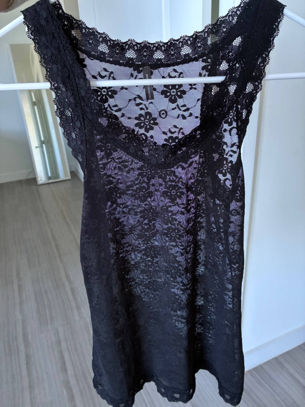 Black Lace tank/ Slip in size small